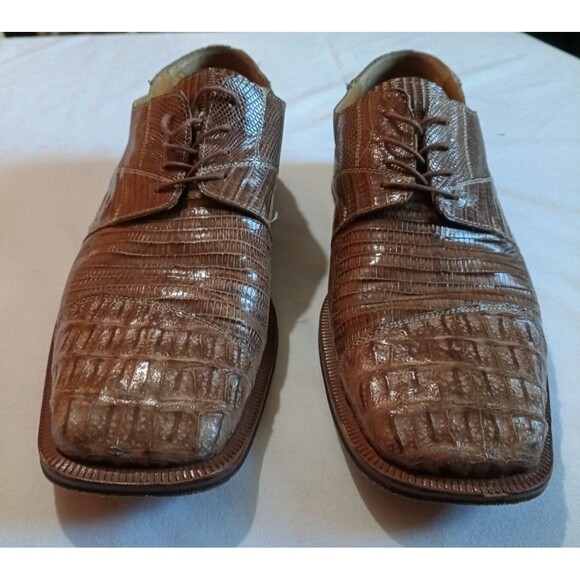 DAVID EDEN Men\'s Dress Shoes Genuine Hornback Lizard Crocodile Brown Size 9 main image 6